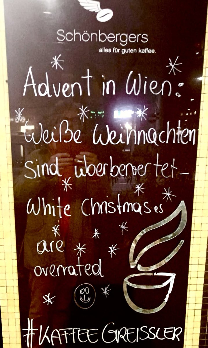 Kaffeegreissler's tweet photo. Motto der Woche: Weiße Weihnachten 🎄🧑🎄 #advent #schnee #whitechristmas #socialwall #AllesFürGutenKaffee #WiednerKaffeesieder #LifeIsTooShortForBadCoffee #kaffeehausgschichten #kaffeegreissler #mottoderwoche https://t.co/bEeVyYUJ0k