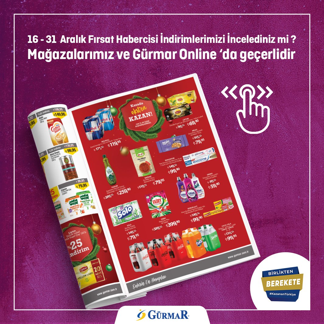 Gürmar ve Online Mağazamızda 16 - 31 Aralık tarihinde geçerlidir.
gurmar.com.tr

#ŞehrinEnTazesi #Gürmar #GurmarOnlineMarket #tazegıda #yerlibesi #indirim #izmir
