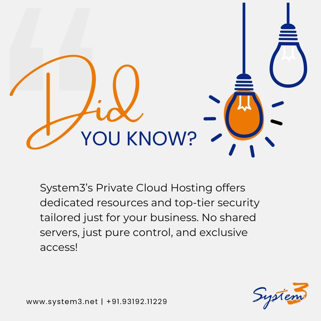system3net's tweet photo. Did You Know? Private Cloud = Ultimate Control &amp; Security!🚀🔒
#DidYouKnow #PrivateCloud #System3 #CloudHosting #BusinessSecurity #ITInfrastructure #DataControl #TechFacts https://t.co/g5adFX13tn