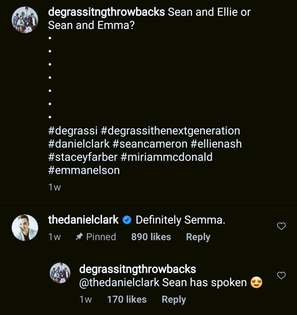 IStyler07's tweet photo. @TheDanielClark agreed @Degrassi #Semma should've been end game?! 😉 https://t.co/6kwSV0EwwE