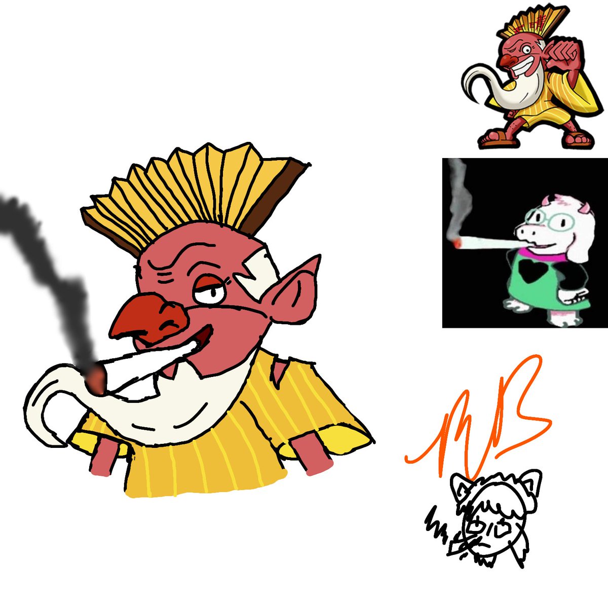 TpBanjo's tweet photo. Yokai watch sketches of Whisper , Papa Windbag, Kyubi and Wazzat #yokaiwatch https://t.co/vbUm6E0fs4