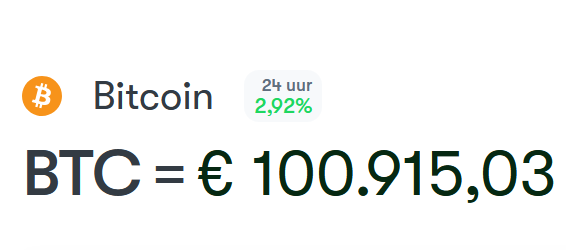 hmblank's tweet photo. #Bitcoin nu ook boven de €100.000! https://t.co/TYmWBz81st