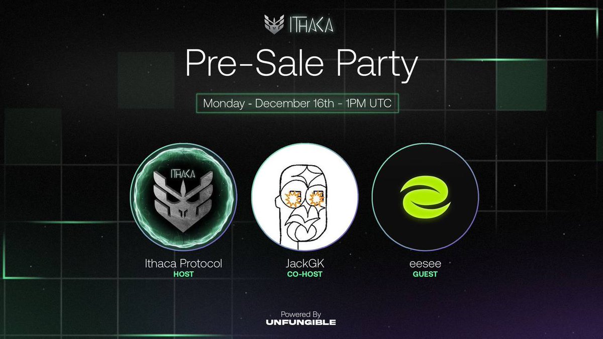 🎙 Pre-Sale Party on Twitter Spaces with eesee!

🗓 Monday, Dec 16th | 1PM UTC

-Pre-sale insights, strategies &amp; more!
-Host: <a href="/IthacaProtocol/">Ithaca Protocol</a>   | Guest: <a href="/eesee_io/">eesee.io</a>  

Set your reminders!