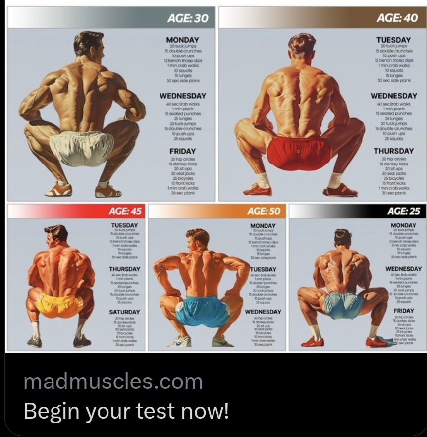 Ça m'a demandé énormément de taf mais j'ai enfin le plaisir de vous proposer mon web-coaching "Gagner du muscle en chiant accroupi".

*Programme d'entraînement proposé par tranche d'âge sans obligation de résultat. Manger, bouger. 5 fruits et légumes par jours.