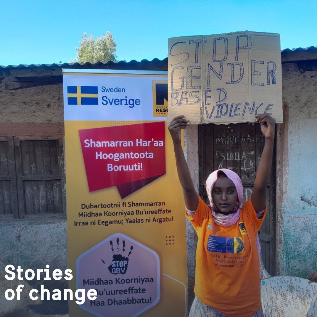 #storiesofchange Hawi Andi in Oromia advocates for gender equality &amp; fights gender-based violence in her community. Through the “Girls Shine” program by Sweden’s partner <a href="/RESCUEorg/">IRC - International Rescue Committee</a>, she gained the knowledge &amp; confidence to confront violence &amp; discrimination affecting her region.