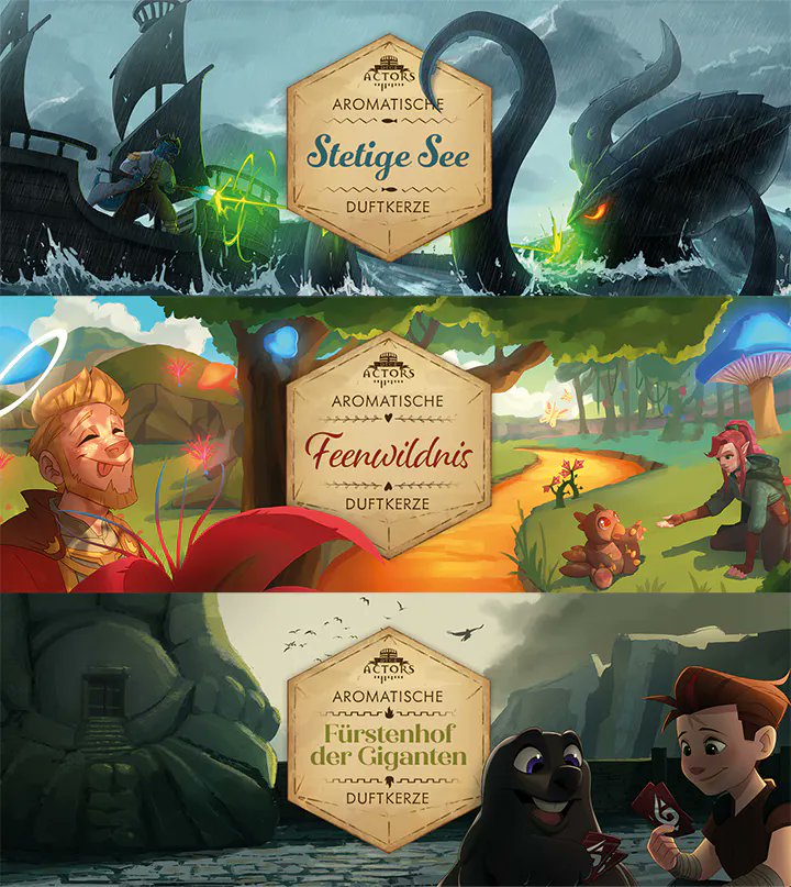 Hört, hört! Es ist mal wieder Zeit für eine Merchankündigung! Ab sofort findet ihr unsere Duftkerzen auf der Website von T-Nerds als einzelne Varianten und im Bundle! Handmade und vegan! Perfekt für die nächste Pen &amp; Paper-Runde. diceactors.de/kerzen