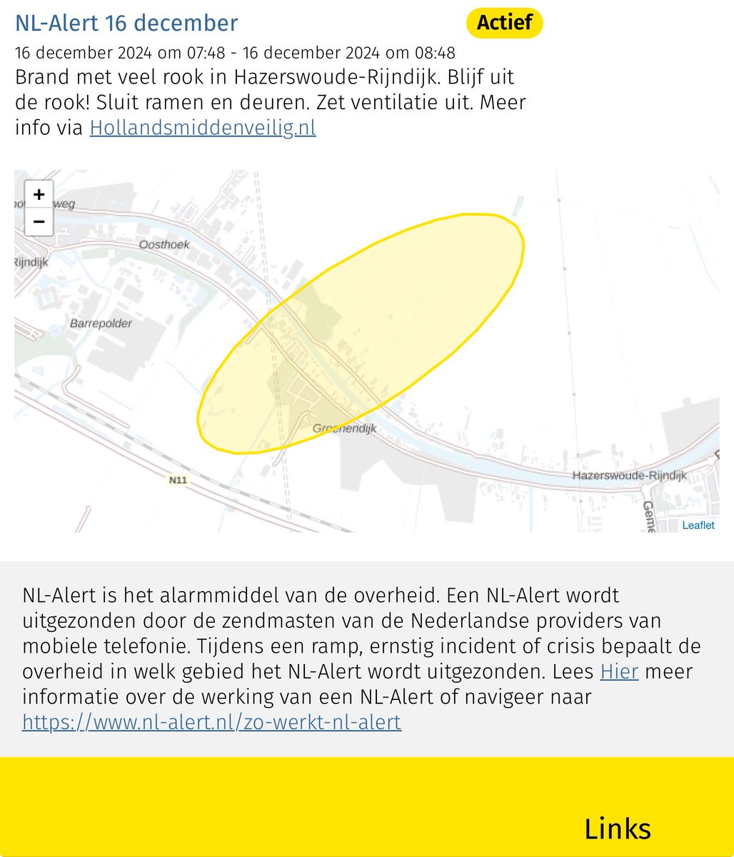 Brand aan de Rijndijk in Hazerswoude-Rijndijk