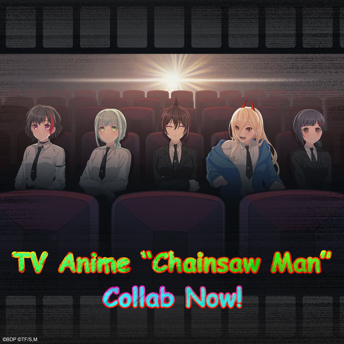 BanG Dream! Girls Band Party! X TV Anime "Chainsaw Man"💫
Collab is live now!!🎊

Share this campaign post with the hashtag #GBPxChainsawMan before Dec. 25 1:00 UTC and we'll select 10 participants to reward Stars x 1000 and the Boost Item "Ultimate Toast" x 1!🎁