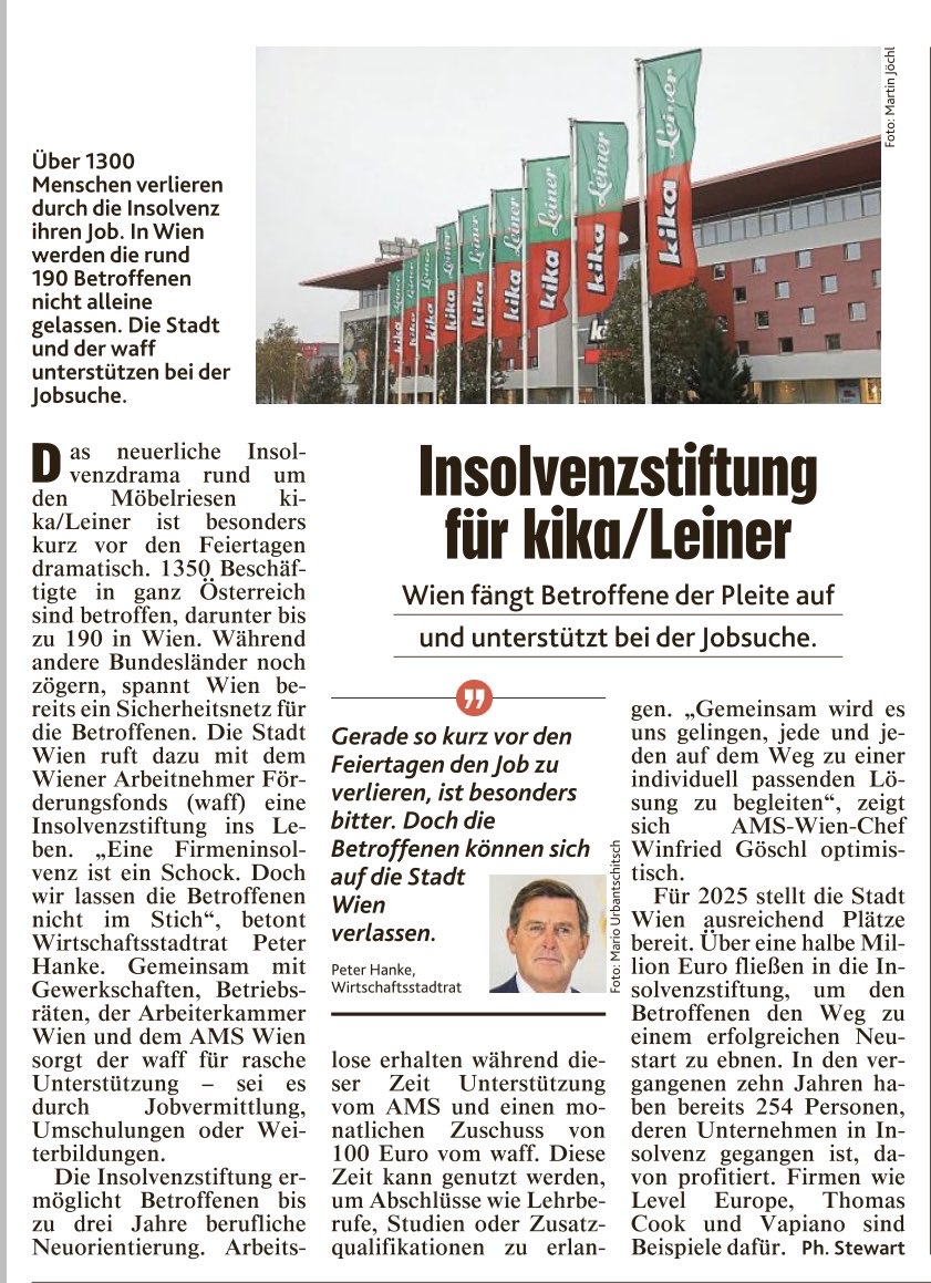 Wien fängt Betroffene der Pleite auf und unterstützt bei der Jobsuche ⁦<a href="/krone_at/">Kronen Zeitung</a>⁩