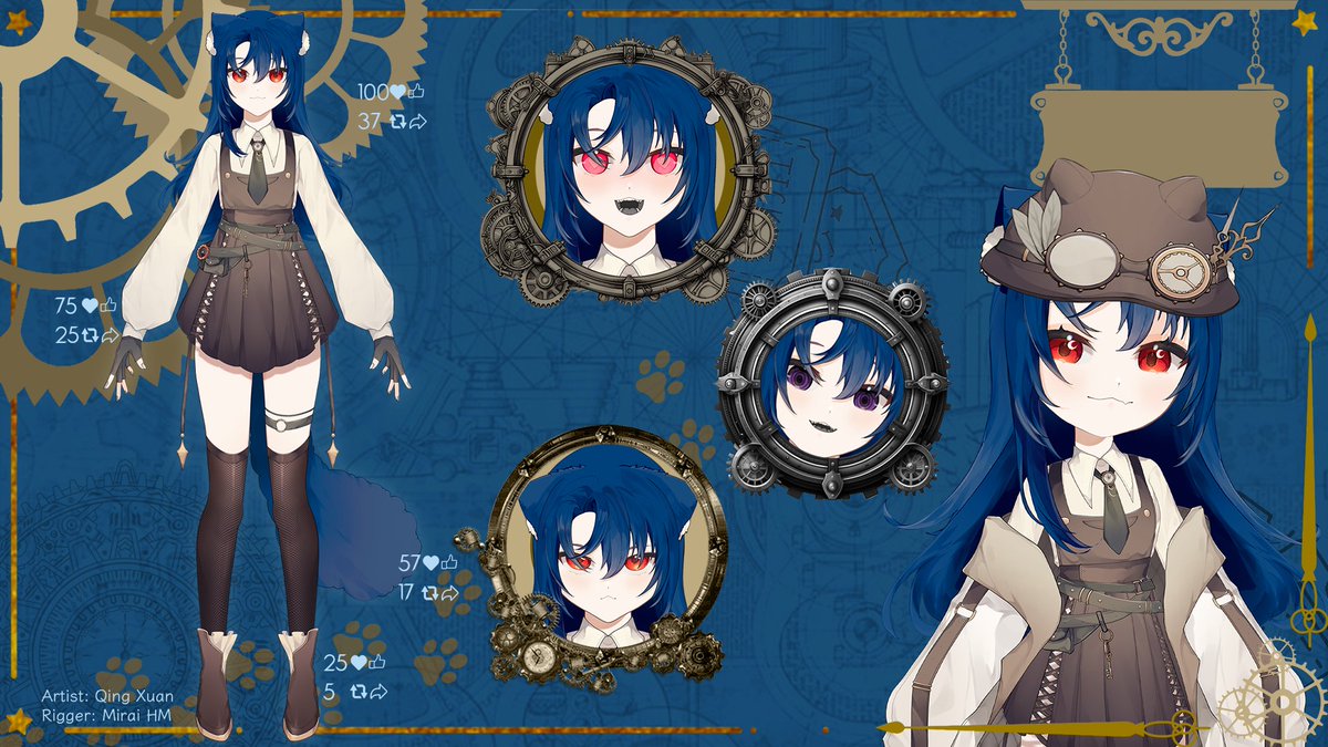 NekoshimaVT's tweet photo. Full Unlock >:3 Deadline is here so here tha model. Birthday stream will be today too. If you lucky to see this on Dec 16th come by ehehehe https://t.co/1PC3BsijmC