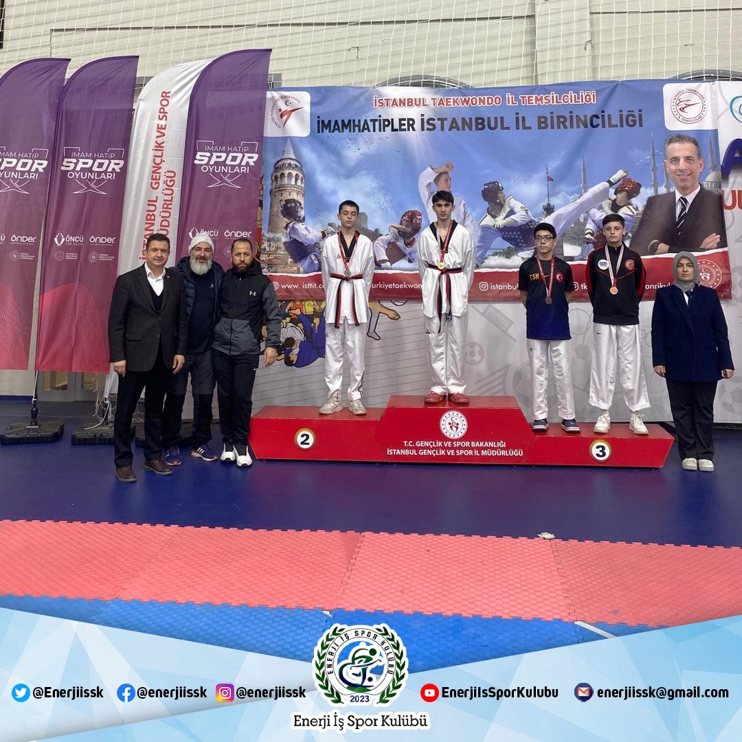 Enerjiissk's tweet photo. Enerji İş Spor Kulübü’nün Taekwondo sporcuları,  İstanbul İmam Hatip Okulları Şampiyonası’nda önemli başarılara imza attı. Şampiyonada kulübü temsil eden sporcular, farklı kategorilerde üstün performans sergileyerek madalya kazandı.

Sporcularımızın tebrik ediyoruz. https://t.co/gcWQl3iDvU