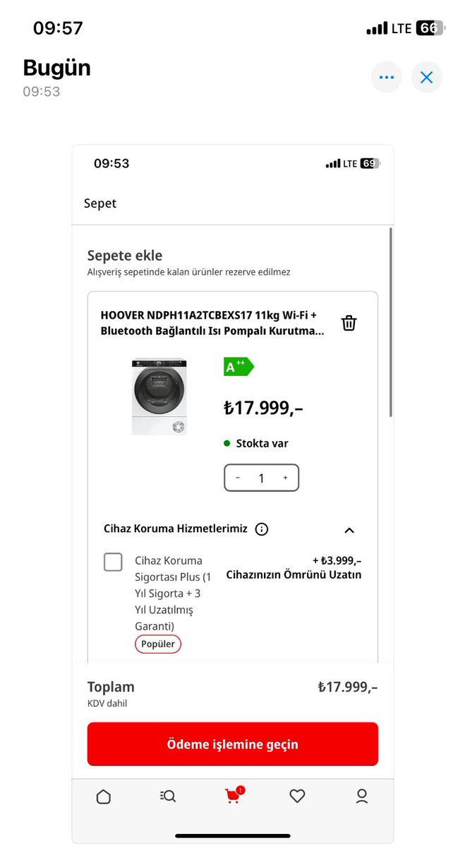 aslibasut's tweet photo. #mediamarkt
Dün akşamdan bu sabaha ne değişti ? Sepetimdeki ürün bin lira zamlanmış pes artık ! @mediamarkt_tr https://t.co/xWDyvZQpWm