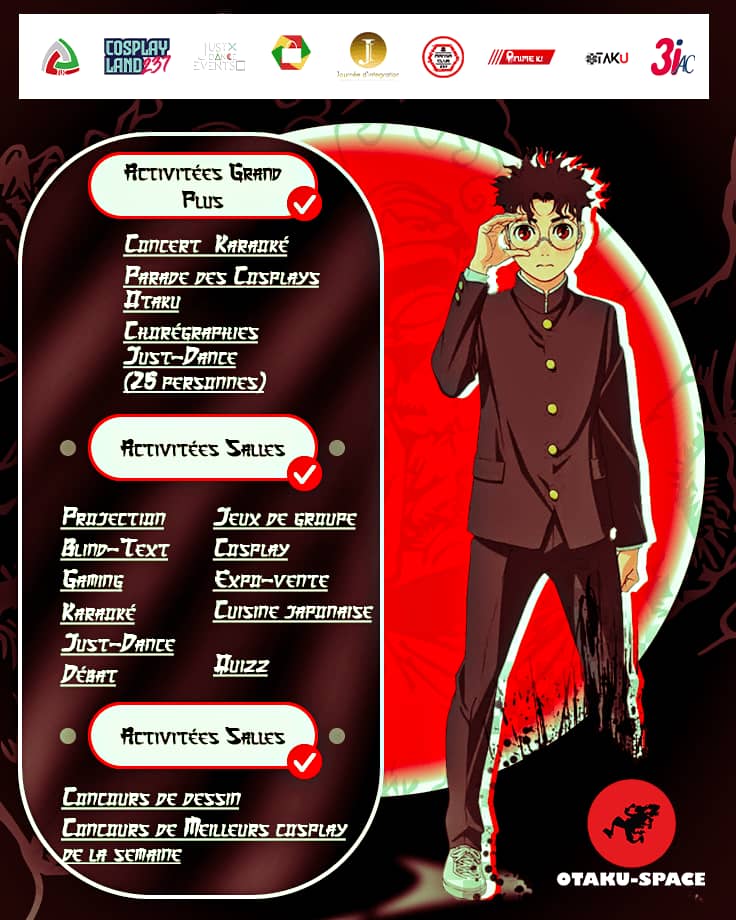 Nous sommes à l'Institut Universitaire de la Côte (IUC) pour effectuer des essayages de costumes pour tous les amoureux du cosplay , 
Si tu as toujours voulu incarner un personnage de Manga c'est l'occasion rêvée, viens à Logbessou profiter à partir de 1000frs hors pass 🫰🏽✨