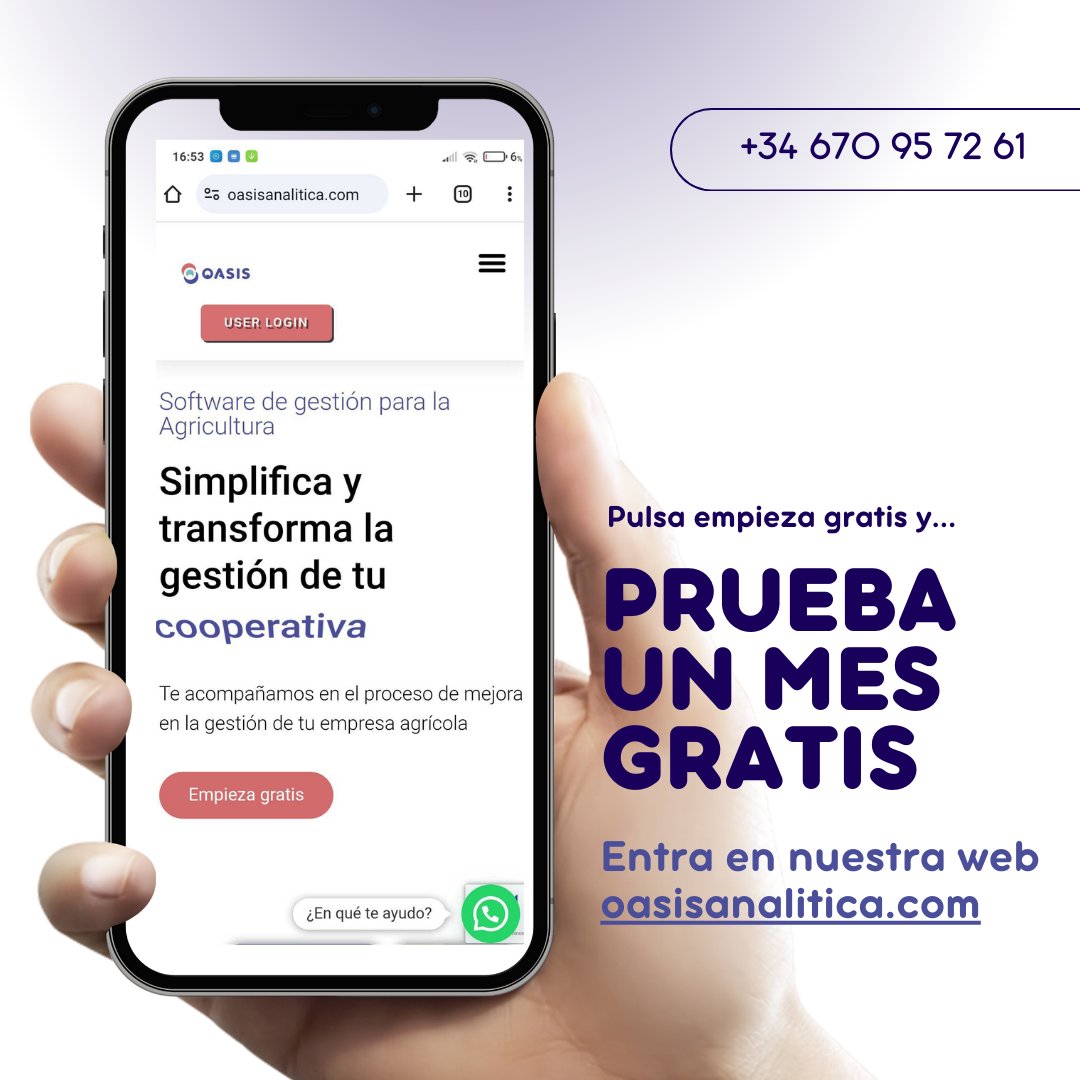 oasisagrosystem's tweet photo. ¡𝐄𝐬𝐭𝐚𝐬 𝐧𝐚𝐯𝐢𝐝𝐚𝐝𝐞𝐬 𝐩𝐫𝐮𝐞𝐛𝐚 𝐮𝐧 𝐦𝐞𝐬 𝐠𝐫𝐚𝐭𝐢𝐬 𝐥𝐚 𝐩𝐥𝐚𝐭𝐚𝐟𝐨𝐫𝐦𝐚 𝐎𝐀𝐒𝐈𝐒 𝐩𝐚𝐫𝐚 𝐭𝐮 𝐞𝐱𝐩𝐥𝐨𝐭𝐚𝐜𝐢𝐨́𝐧!

🎁 𝐏𝐮𝐥𝐬𝐚 ❞𝐄𝐦𝐩𝐢𝐞𝐳𝐚 𝐆𝐫𝐚𝐭𝐢𝐬❞ 𝐲 𝐝𝐢𝐬𝐟𝐫𝐮𝐭𝐚 𝐝𝐞 𝟏 𝐌𝐄𝐒 𝐆𝐑𝐀𝐓𝐈𝐒 https://t.co/1TWJygxpno