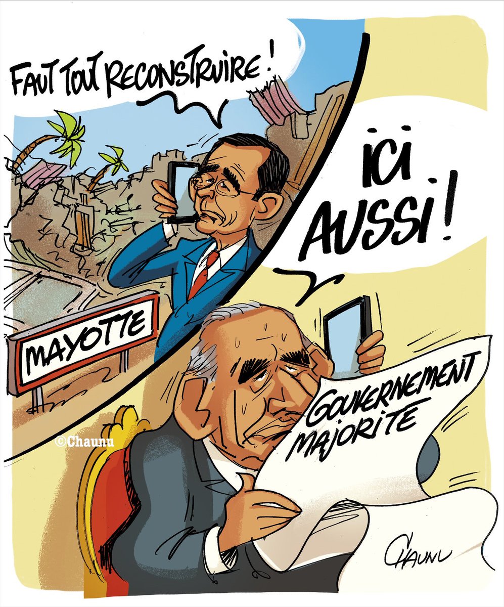EmmanuelChaunu's tweet photo. ✏️ dessins du jour pour @ouestfrance et @_lunion #mayotte #bayrou #actu #dessindepresse https://t.co/aat0TOW0yX