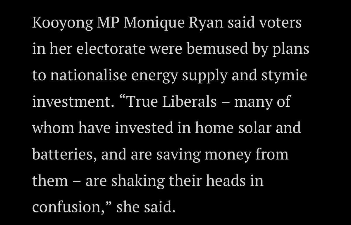 Mon4Kooyong's tweet photo. The Coalition’s nuclear plan would limit our energy production and stop Australians putting more solar on our roofs. It allows for 40% *less* electricity by 2050 - so no AI, no crypto, no EV for you! 

It would cost our economy. It would cost our climate. It would cost us all. https://t.co/e1ErHWEYJE