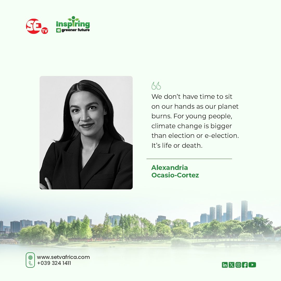 SEtvAfrica's tweet image. #MONDAYQUOTES

"🌍 The climate crisis is a life-or-death issue for our future. We can't afford to wait—it's time to act! #ClimateAction #YouthForClimate"