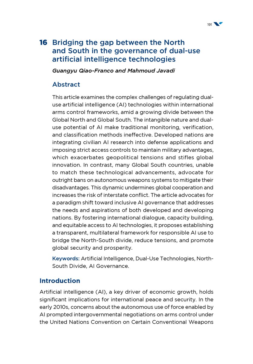Together with <a href="/GykQiao/">Guangyu Qiao-Franco</a>, we've contributed a chapter on the governance of dual-use #AI to the volume edited by <a href="/1lucabelli/">Luca Belli</a> &amp; Walter Gaspar. <a href="/CTS_FGV/">CTS-FGV</a> 

This volume is the 2024 outcome report of the Data &amp; AI Governance (DAIG) Coalition of the UN's <a href="/intgovforum/">IGF - Internet Governance Forum</a>. #IGF2024