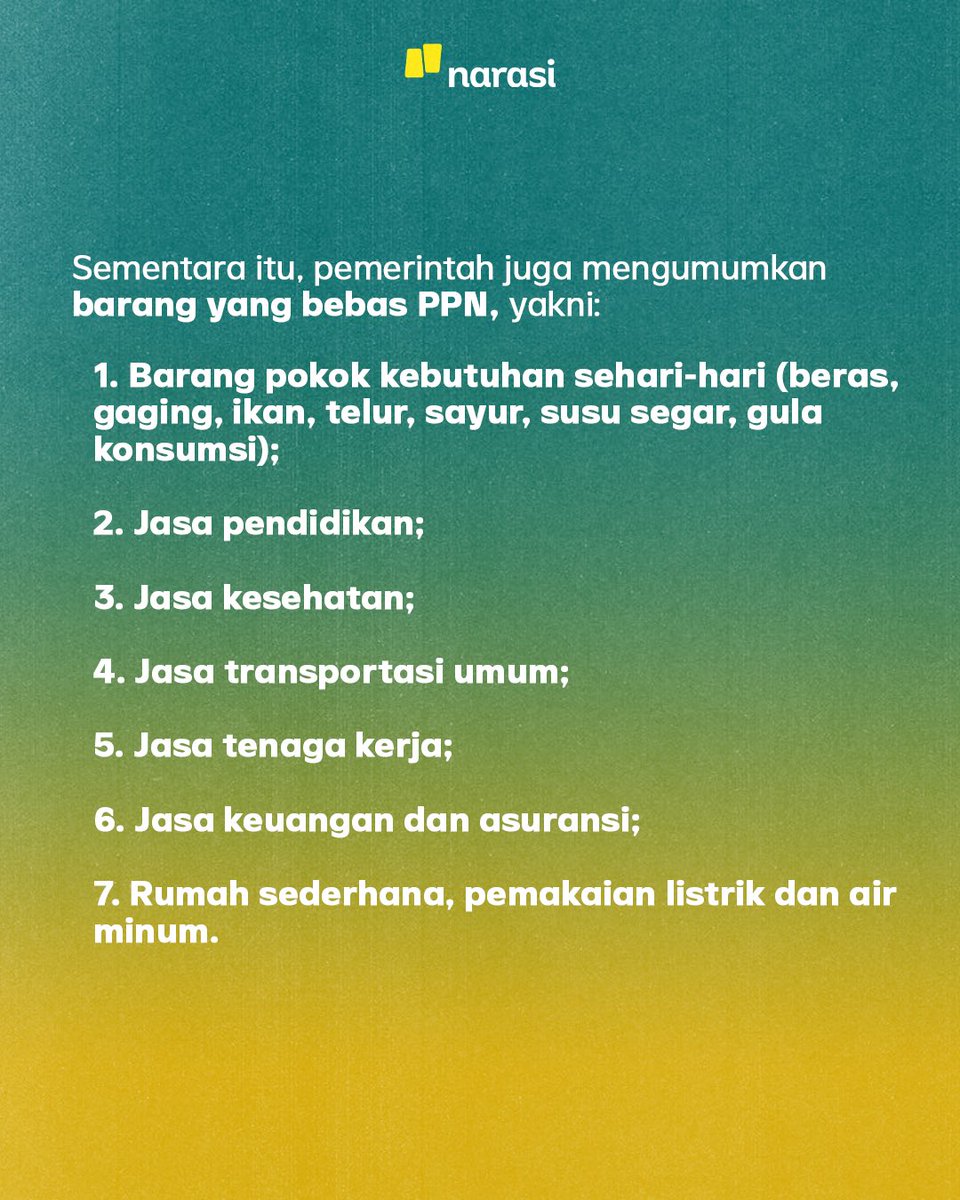 NarasiNewsroom's tweet image. Jadi, nih, PPN 12% naik per 1 Januari 2025 mendatang~ 😌

Menurutmu gimana?

| Narasi Daily