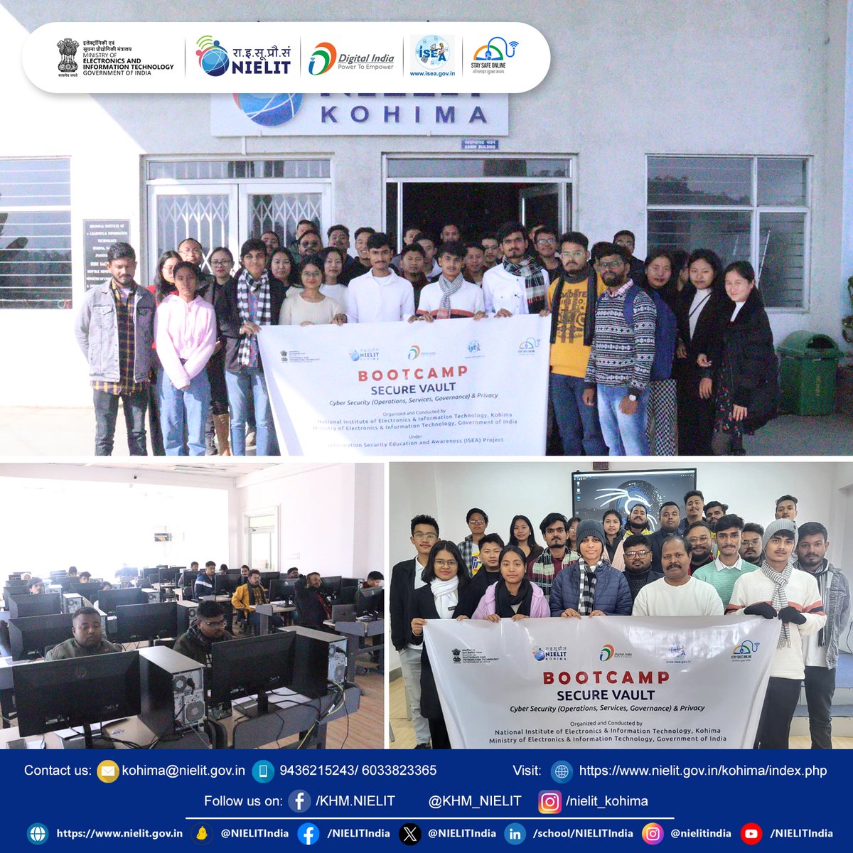 KHM_NIELIT's tweet photo. NIELIT Kohima successfully conducted the Secure Vault: Cyber Security Bootcamp on Operations, Services, Governance & Privacy from the industry experts under the ISEA project. #CyberSecurity #Bootcamp #ISEAP
@NIELITIndia @GoI_MeitY @InfoSecAwa https://t.co/zL3jxnxEeY