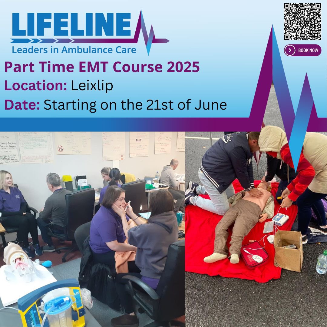 Our Leixlip full time and part time courses are available to book for the New Year. These courses are already filling up so book now before it’s too late! #LeadersInAmbulanceCare #E.M.T #🚑🩺
