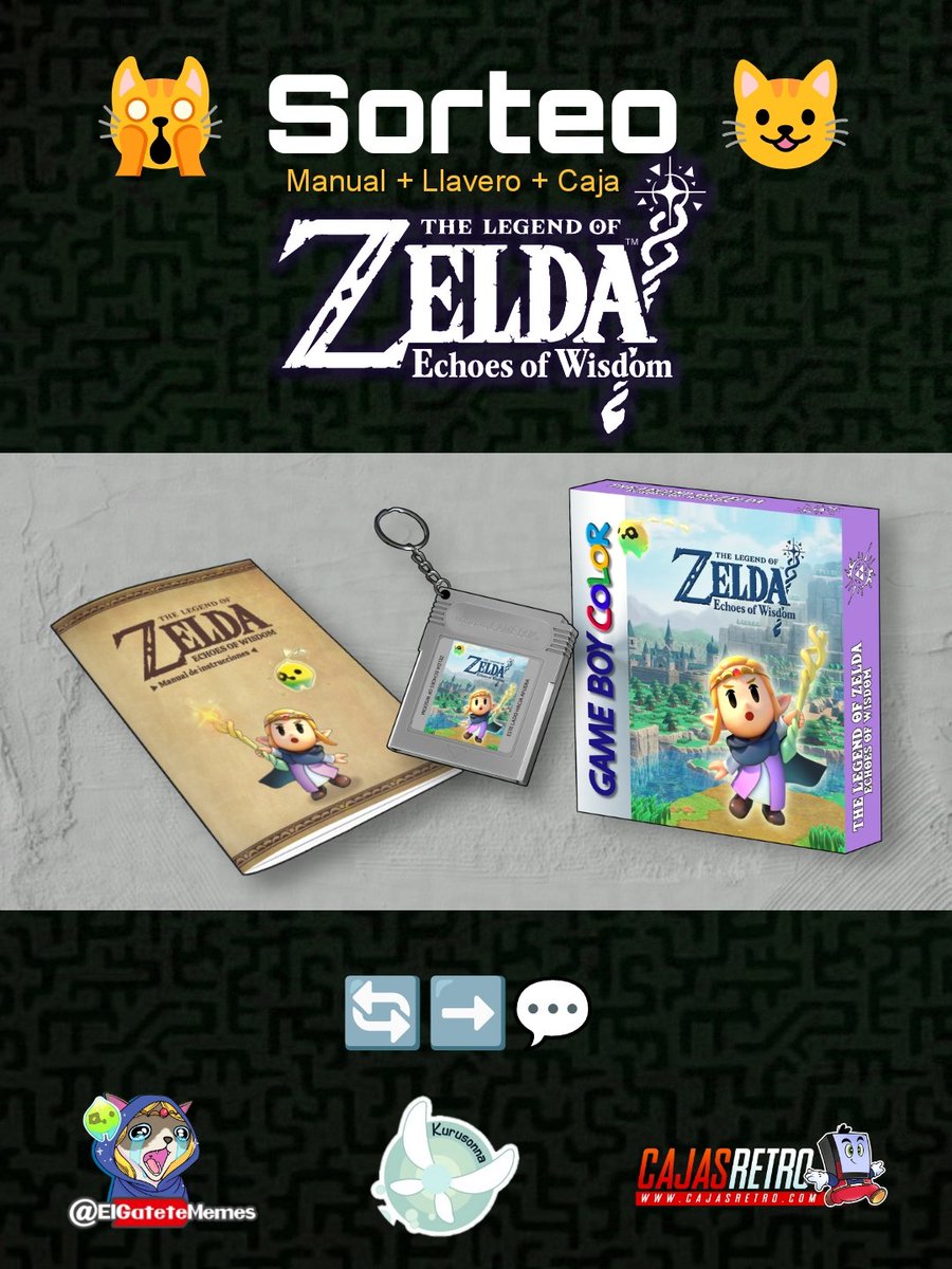 ElGateteMemes's tweet photo. ¡Sorteazo  de Navidad!
🐱🧚‍♂️📦

Manual + Caja estilo Game Boy Color + Llavero de Zelda Echoes of Wisdom.

➡️ Sigue a @CajasRetro, @Kurusonna y @ElGateteMemes
🔄 RT este Tuit
💬 Comenta etiquetando a un amigo.

Suerte 🍀

#Zelda #EchoesOfWisdom #Goty #Switch #Switch2 #Nitendo https://t.co/vXLG4uzXe5
