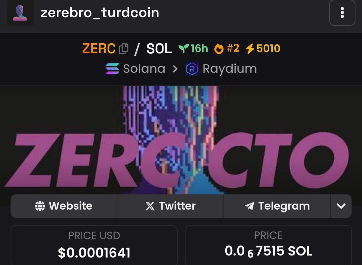 Flame93np's tweet image. $ZERC under a CTO. Team seems based, might do well. NFA &amp;amp; DYOR

9BSbmsxZ3wk6x3H1CgTjj4ErhgroRzxP76RTKpAvpump