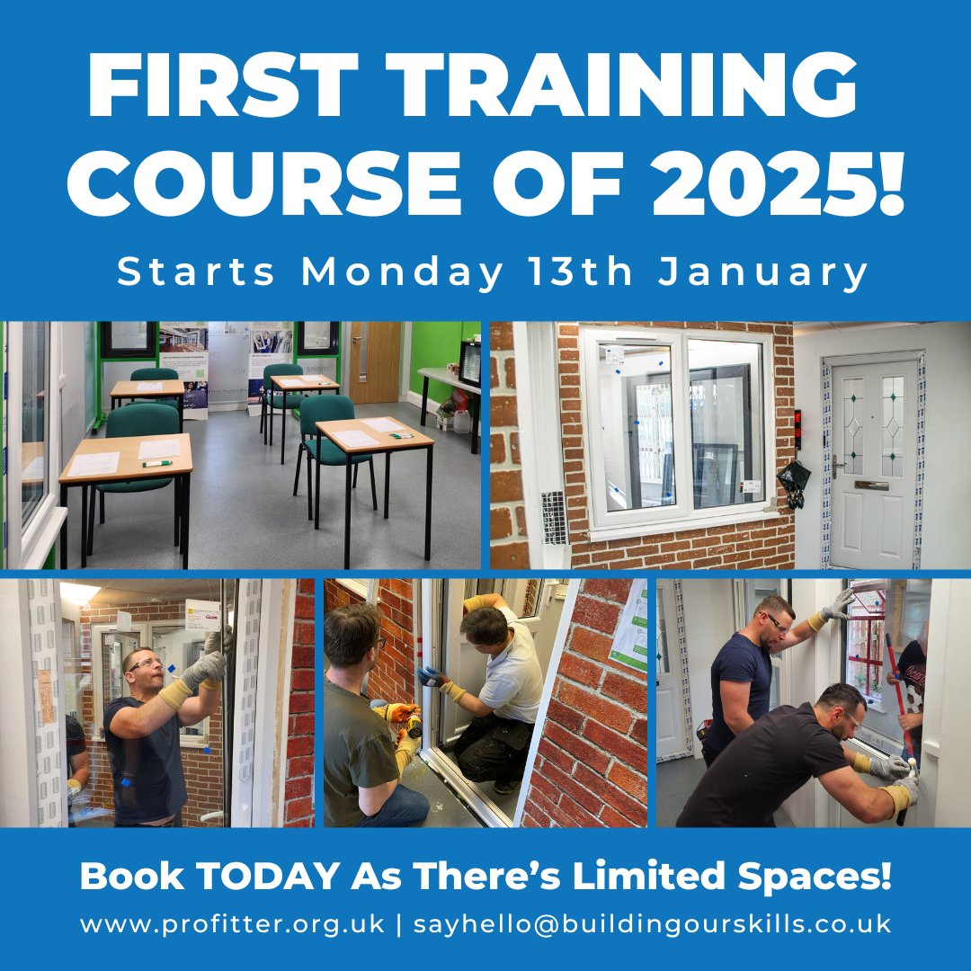 ProfitterUK's tweet photo. Book onto our first training session of the year – Starting on Monday 13th January!

Learn the ropes of window and door installation with this 5-day practical training course.

There's limited spaces so BOOK TODAY 👇

https://t.co/lGXgEfiFdn
#Training #Qualifications https://t.co/VUegt6ytgD