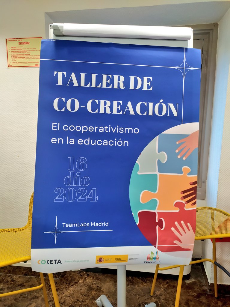 Coopsdetrabajo's tweet photo. Hoy celebramos el Taller de Co-Creación: El Cooperativismo en la Educación. Una jornada dedicada a explorar y fortalecer el papel del cooperativismo en el ámbito educativo.
🤝 Organiza: COCETA con el apoyo del Ministerio de Trabajo y Economía Social en #TeamLabs https://t.co/1td36gA9HJ