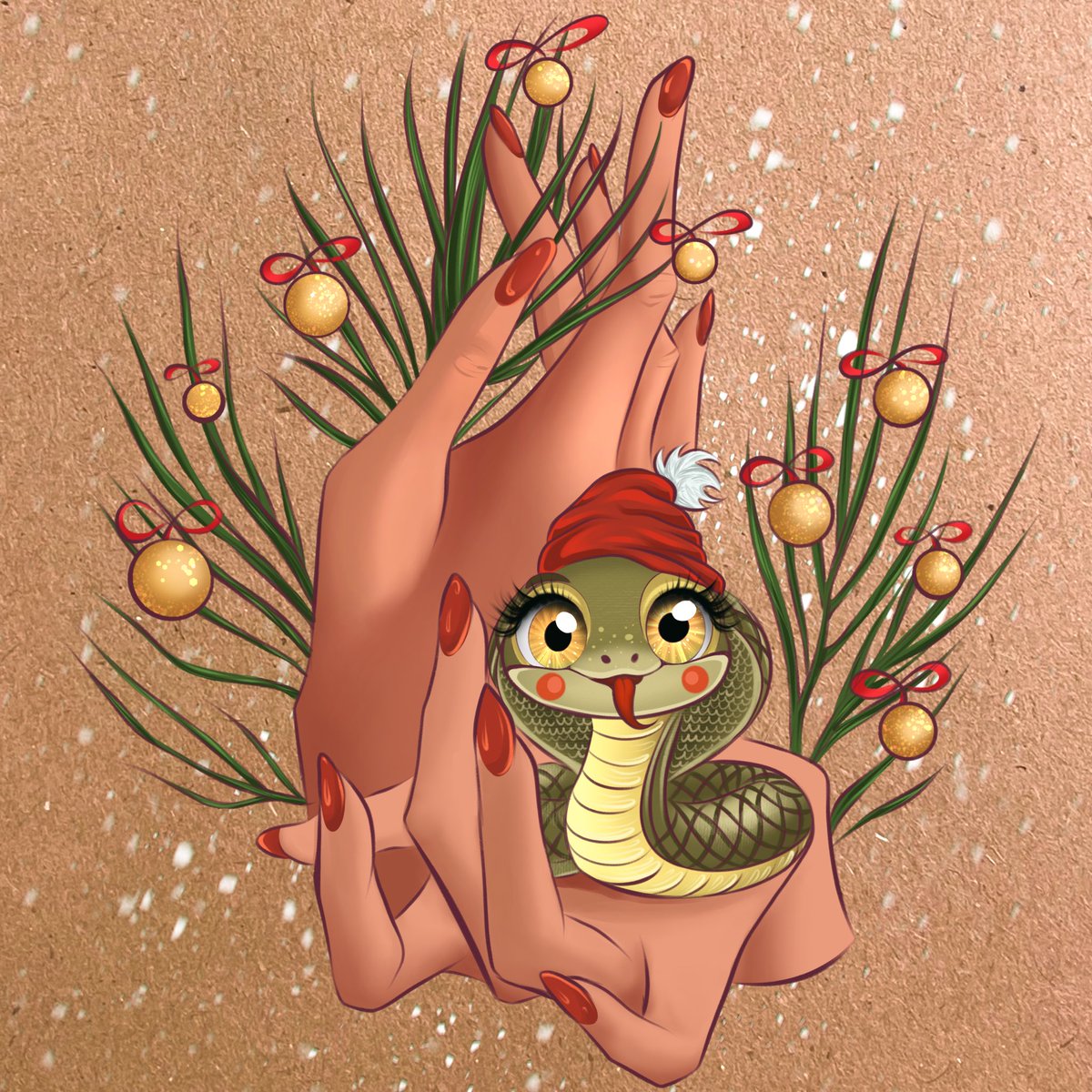 Hi Fam ❄️❄️❄️
Happy new week!

Let’s start it with NEW DROP 🎅🐍
I present to you our collaboration with <a href="/NnnCreete/">NILA & NEOCREETE💜</a> 💓

“Festive mood”
Read the description in the comments ☺️

#TezosArts