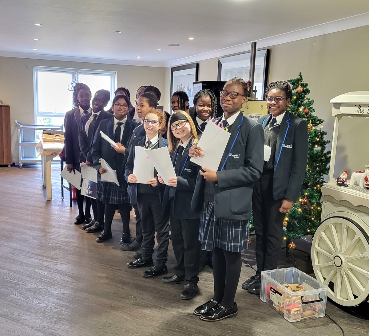 FulwoodAcademy's tweet photo. 🎶🎄Our school choir had a wonderful time visiting Finney House care home, spreading holiday cheer by singing Christmas carols!🎄🎶
It was a heartwarming experience to share the joy of the season with the residents.❤️
#WeAreFulwood #WeCare #WeCommit #SchoolChoir #ChristmasCarols https://t.co/0W5QcUrwZH