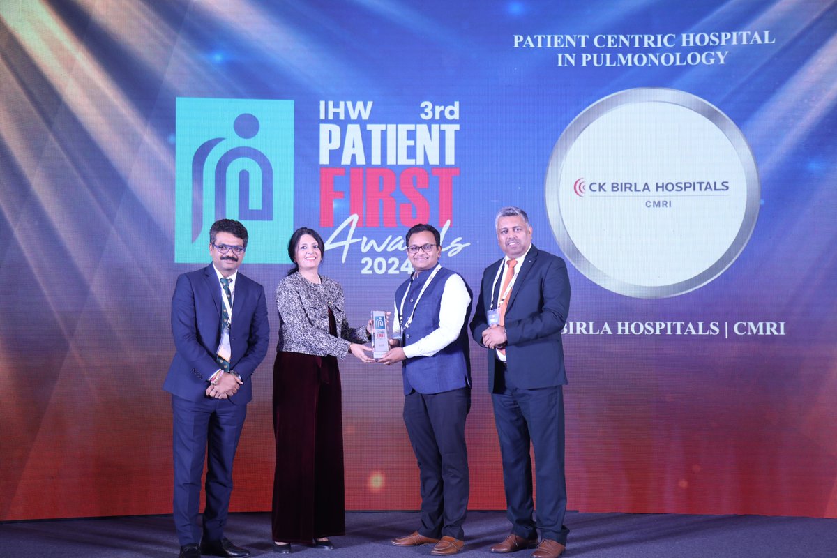 IHWCouncil's tweet photo. We extend our heartfelt congratulations to CK Birla Hospitals | CMRI for winning the Patient-Centric Hospital in Pulmonology award at the #PatientFirstAwards.
#PatientFirstSummit @compassgroupind https://t.co/5M2m3K9kP9