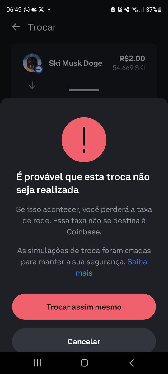 dotiiandrade91's tweet photo. @CoinbaseSupport I am not able to convert Ski Musk Doge or withdraw the amount. https://t.co/vTWD7NYeb3