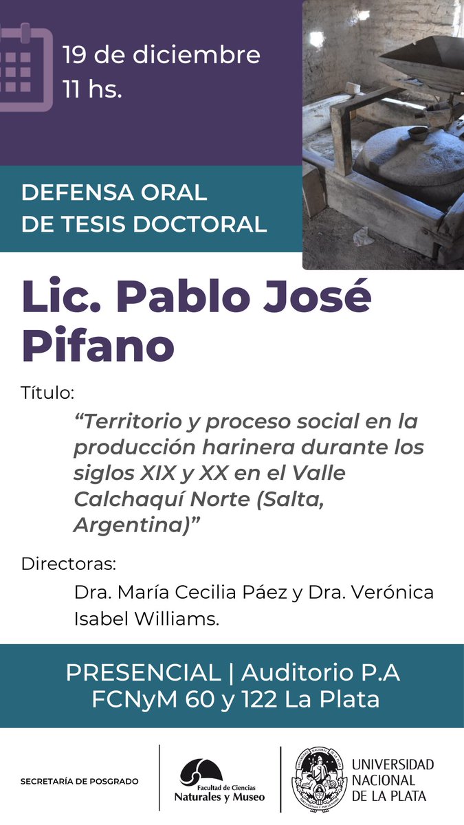 📣17, 19 y 20 de diciembre!
Defensas de Tesis Doctoral.  

#defensas #doctoral #fcnym