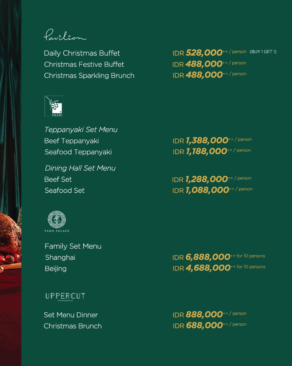 The most magical time of the year has already begun.

Connect with us to create unforgettable memories this festive season— enjoy up to 20% off for festive deals.

Contact us at +62 811-3529-278 
#JWMarriottSby #FestiveatJW
