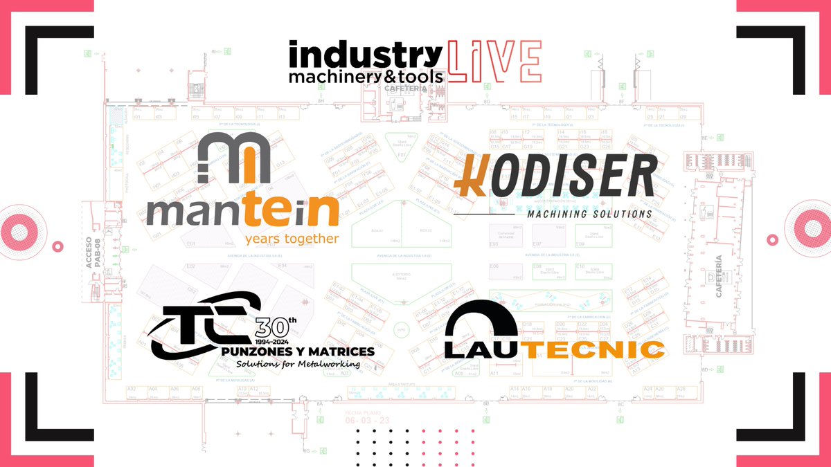 SubconMADRID's tweet photo. ๐ด#industryLIVE | #Round27 Nos complace anunciar la suma de nuevos expositores a nuestra feria industrial. No te pierdas la oportunidad รบnica de conocerlos y explorar sus propuestas para llevar tu negocio al siguiente nivel ๐๐ผ #Mantein, #Kodiser, #TCPunzonesYMatrices & #Lautecnic https://t.co/NyggODliIA