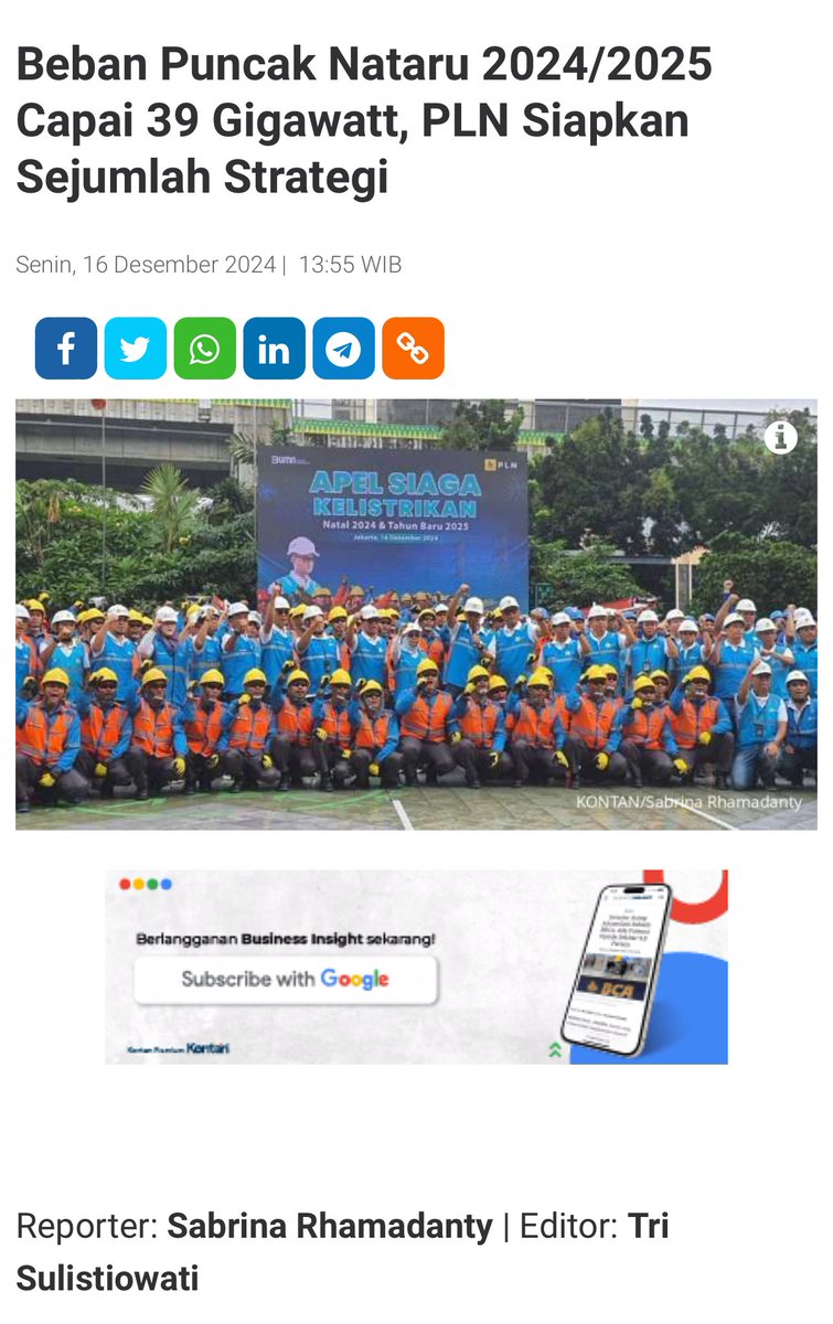 sserayunjeen's tweet photo. Strategi PLN buat atasi beban puncak listrik pas Nataru keren banget. Kayak gini nih yang bikin pelanggan makin percaya.  
#PLNSiagaNataru  
https://t.co/60wK9dwFw5 https://t.co/4jTzac258X