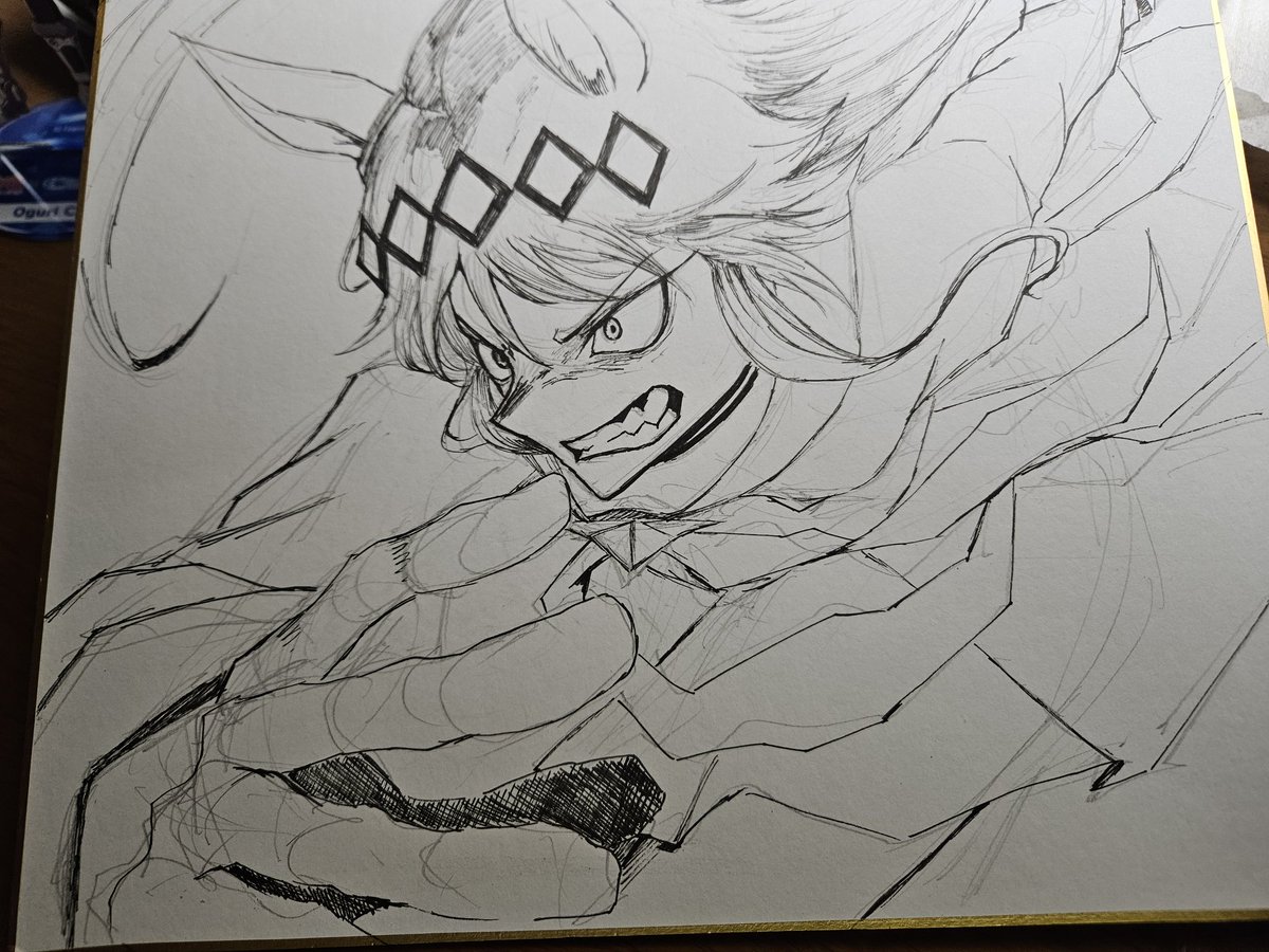 色紙お試しで描いてる 