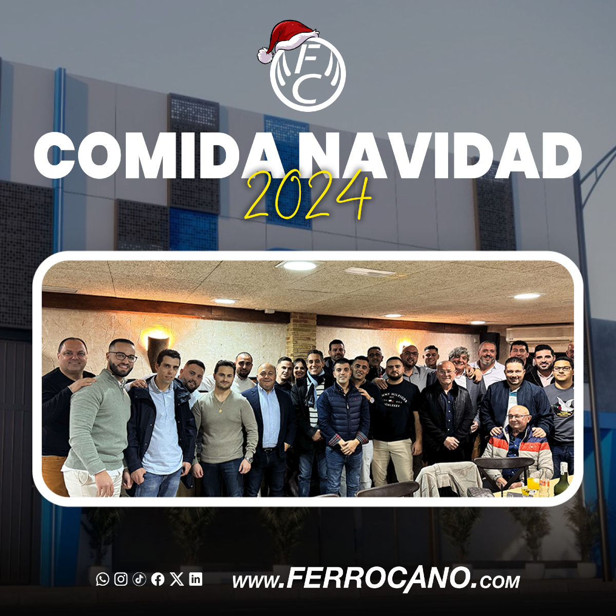 Ferrocano_'s tweet photo. ✨ El pasado sábado celebramos nuestra tradicional comida navideña rodeados de buen ambiente, risas y compañerismo.

Un momento especial para compartir, desconectar y reforzar el espíritu de equipo. 🎄🎁

#ferrocano #navidad https://t.co/EUycjjwWfl