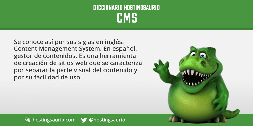 hostingsaurio's tweet photo. 📜 #DiccionarioHosting. La definición de hoy es #CMS https://t.co/lCsp2onZ2u https://t.co/9HpVmc5FqE