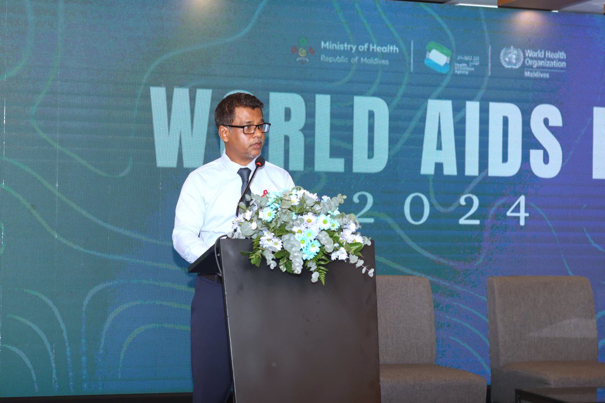MoHmv's tweet photo. The Minister of Health, @ANazim2019, participated in the #WorldAIDSDay event, which was graced by First Lady Madam Sajidha Mohamed as the Chief Guest. The event highlighted our collective commitment to raising awareness and advancing efforts towards combating HIV. https://t.co/hMLp06Nd4F