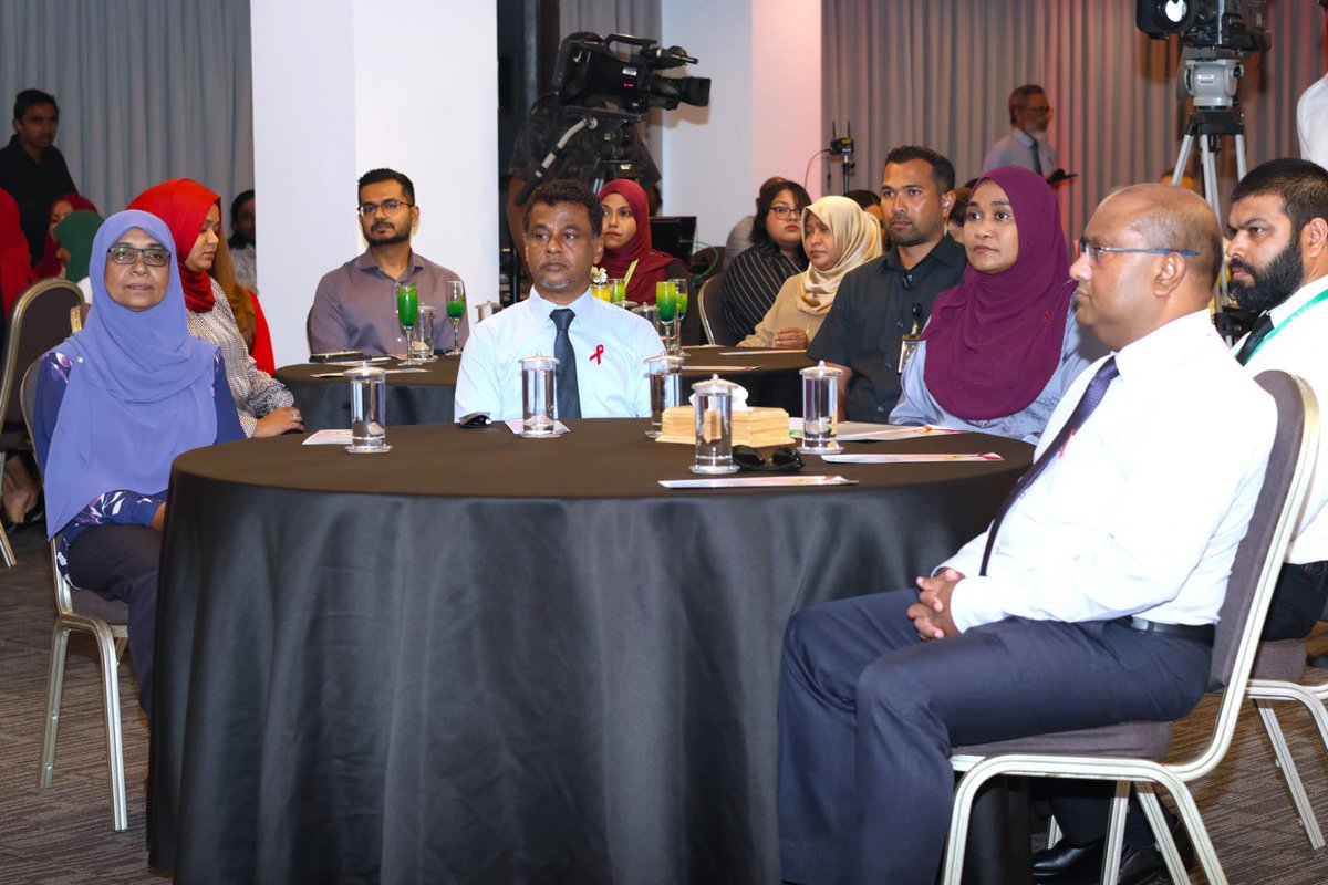 MoHmv's tweet photo. The Minister of Health, @ANazim2019, participated in the #WorldAIDSDay event, which was graced by First Lady Madam Sajidha Mohamed as the Chief Guest. The event highlighted our collective commitment to raising awareness and advancing efforts towards combating HIV. https://t.co/hMLp06Nd4F