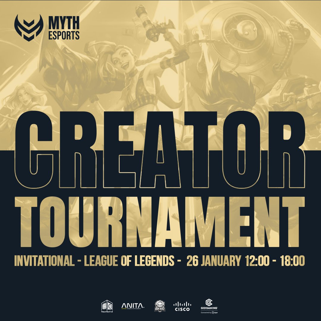 Myth Esports (@myth_nl) on Twitter photo On January 26th, the MYTH INVITATIONAL LoL Creator Tournament is happening!
There are still a few spots left—should YOU be on the roster? Or know someone who absolutely HAS to join?
Let us know!
Tag your favorite creators, comment below, or DM <a href="/iKipsate/">MYTH | iKipsate</a> to make it happen. On January 26th, the MYTH INVITATIONAL LoL Creator Tournament is happening!
There are still a few spots left—should YOU be on the roster? Or know someone who absolutely HAS to join?
Let us know!
Tag your favorite creators, comment below, or DM <a href="/iKipsate/">MYTH | iKipsate</a> to make it happen.