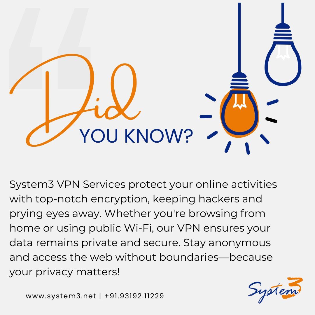 system3net's tweet photo. 🧐Did You Know a VPN Can Shield Your Online Identity?
#DidYouKnow #System3VPN #OnlinePrivacy #CyberSecurity #VPNProtection #SafeBrowsing #DigitalSafety https://t.co/sfGeNFFPae