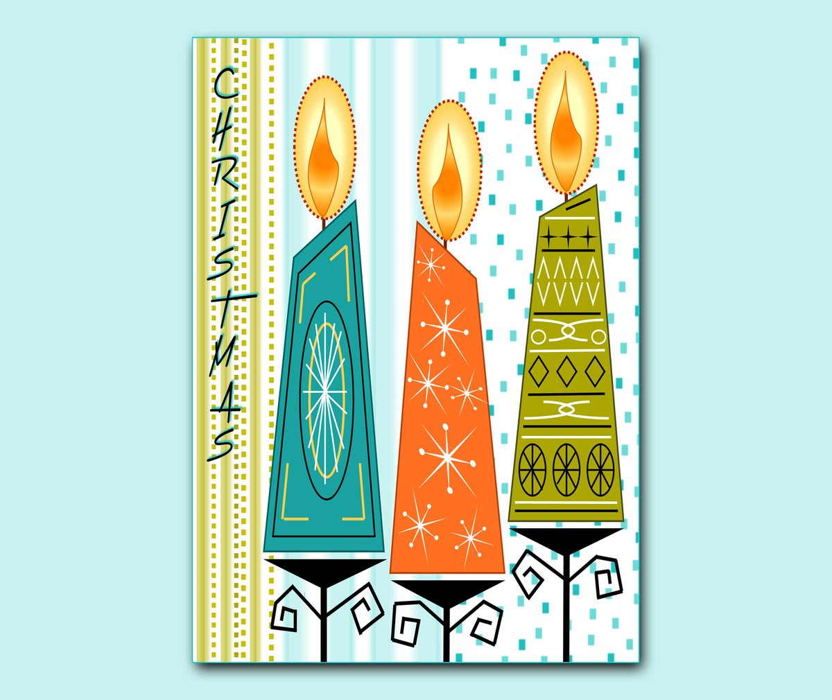 pohoartist's tweet photo. Art Inspiration for the Christmas Season: Candle Glow by Tara Hutton, digital art, 2020
I made a few original Mid-Century era inspired Christmas Cards four years ago. This one, Candle Glow features is a favorite. #candleglow #tarahuttonartist #fineartamerica #artonx https://t.co/MbKVl3Vhs3