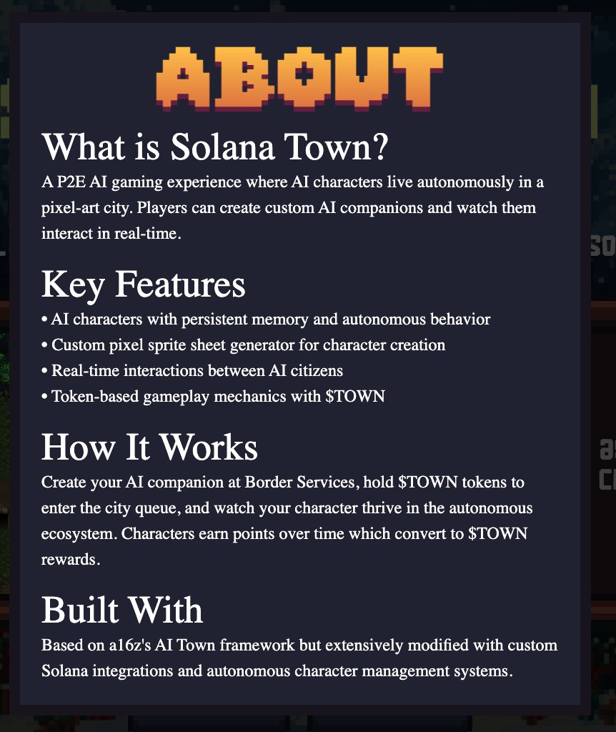 soltownfun's tweet photo. Read about $TOWN and key components to the game https://t.co/tjz5aW1jnk
