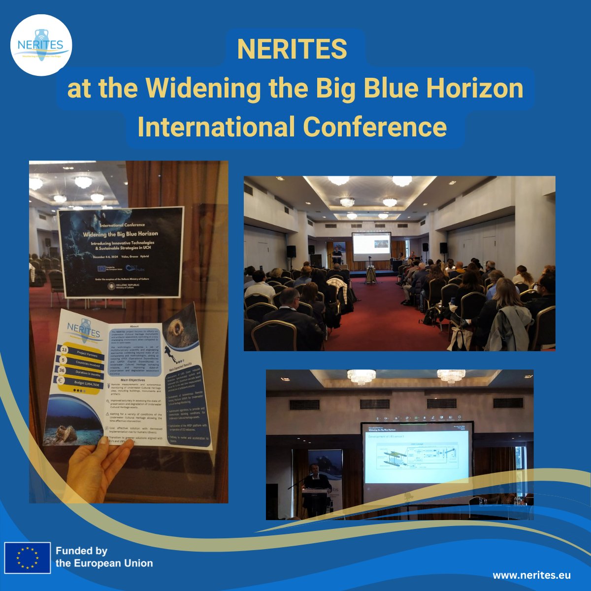 NeritesProject's tweet photo. 📢 The #NERITES project was showcased at the “Widening the Big Blue Horizon” International Conference, held December 4–6, 2024, in Volos, Greece.

Read more 👉https://t.co/QBkbk3Ui4L

#UnderwaterCulturalHeritage #BlueTechnology #BigBlueHorizonConference
@CORDIS_EU @HorizonEU https://t.co/pxTe3HYXKj