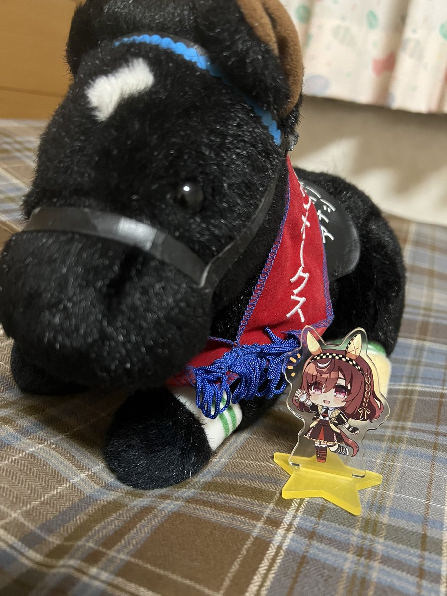 ウマ娘「【宣伝】ふれいさんのスペースでウマ娘のブエナビスタちゃん両面アクスタ頒布します!」|小湊🐧のイラスト