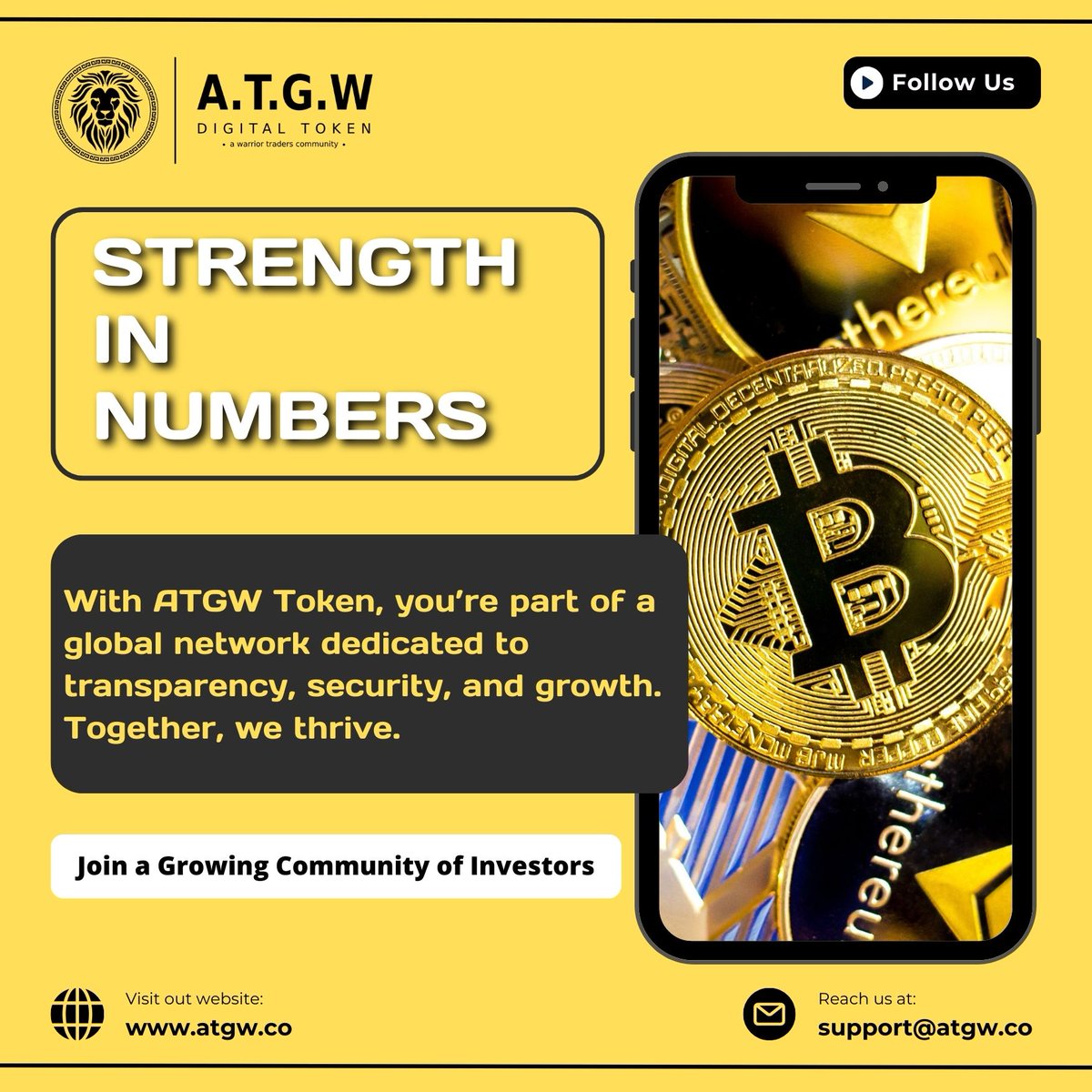 ATGWToken's tweet photo. π Keep your digital world powered with ATGW Token.
Driving transactions, rewards, and more in a vibrant ecosystem.
#ATGWToken #CryptoEcosystem #DigitalFinance #PowerOfCrypto https://t.co/tjGA1NIuFM