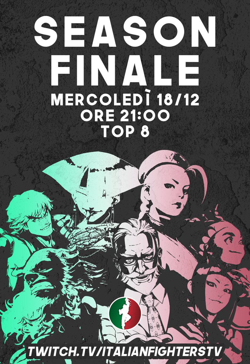 Si sente odore di gran finale nell’aria!

La stagione di tornei di Fighters Network Italia volge al termine, con la top 8 finale!

Geecko
Cloude849
EmViem
Armix
Maddox
Kiiroi_Maru
Rappz
Blacksteel

🗓️Mercoledì 18/12 ore 21:00

twitch.tv/ItalianFighter…